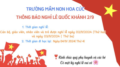 Thông báo nghỉ lễ Quốc Khánh 2/9